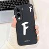 For Vivo Y04 Y 04 4G Case Black Shell Letters A-Z Soft Silicone Back Cover For Vivo Y04 4G 6.74" Protective Phone Cases Fundas