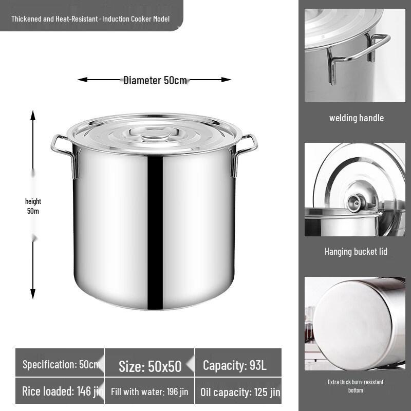 JPHZNB Food Grade Stainless Steel Stockpot with Lid