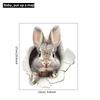 3D Peeking Bunny Toilet Stickers, Cute Breaking Wall Rabbit Waterproof Removable Self-Adhesive