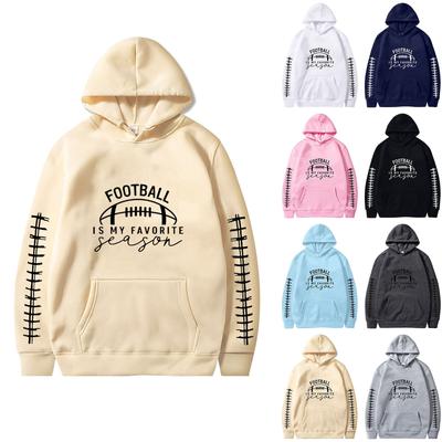 Women's O-neck Long Sleeve  Printed Top Solid Color Hoodie