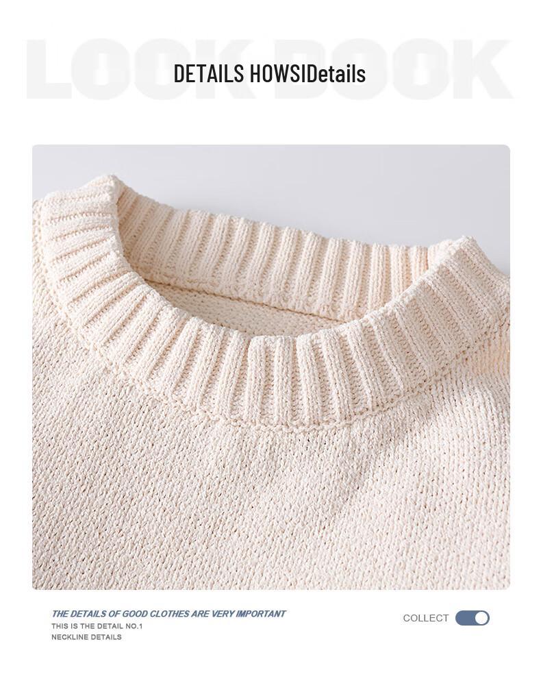 ROMON Men's Warm Round Neck Knit Sweater