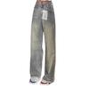 Girls' Distressed Frayed Jeans - 2024 Autumn Loose Wide-Leg Pants for Junior and High School Students