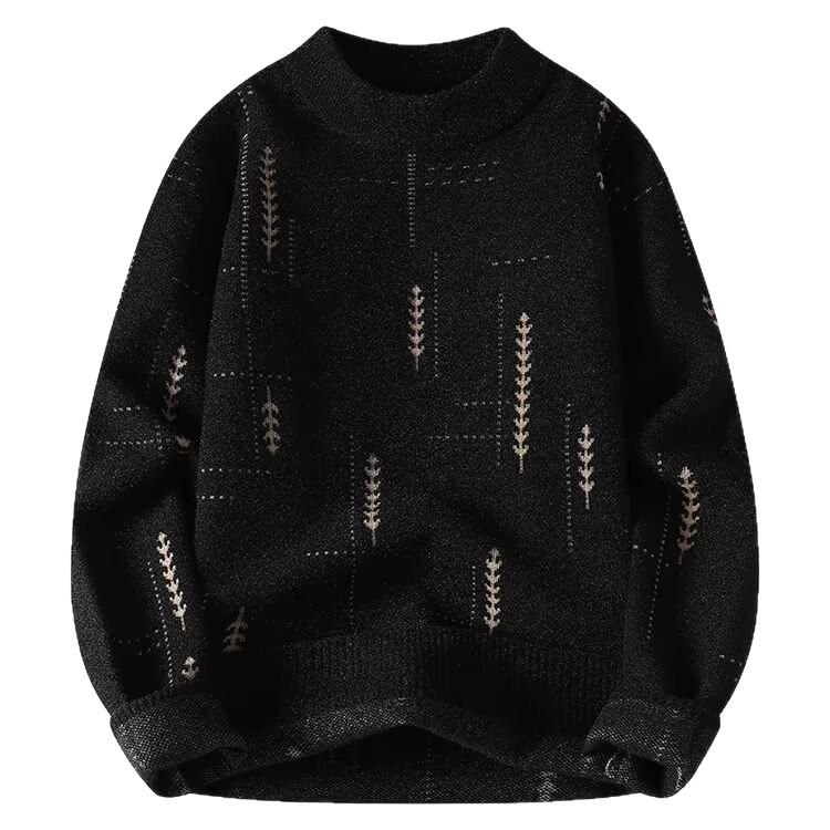 Men's Retro Japanese-Style Wool Knit Sweater - Round Neck, Loose Fit, Autumn/Winter Pullover.