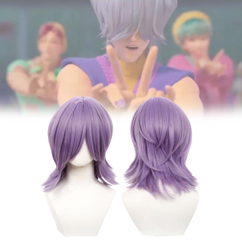 Kpop Demon Hunters Cosplay Wig With Short Straight Hair And Asymmetric Bangs For Anime Fans