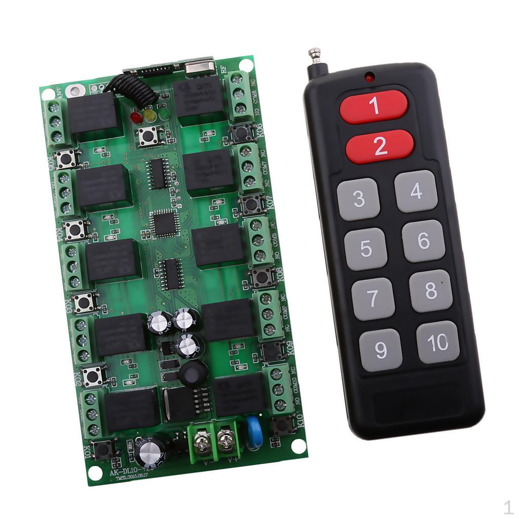 DC 12V 10 Channel Remote Control Switch Receiver Transmitter