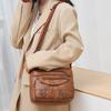 Vintage Multi-pocket Crossbody Shoulder Bag Soft Leather Women's Bag