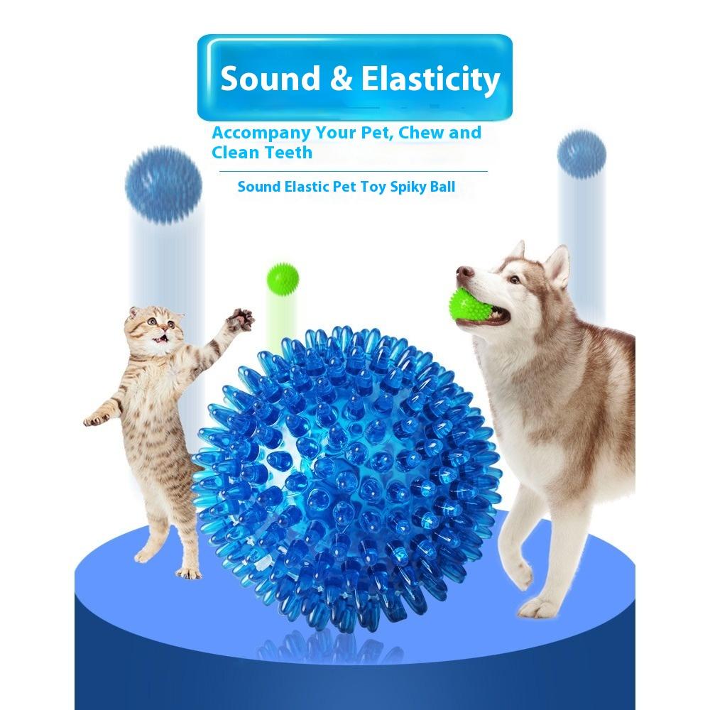 Brinquedos para Animais de Estimação Brinquedos Sonoros de TPR Bola Resistente a Mordidas de Cão Elástica Bola Espinho Médio e Grande Brinquedos para Cães