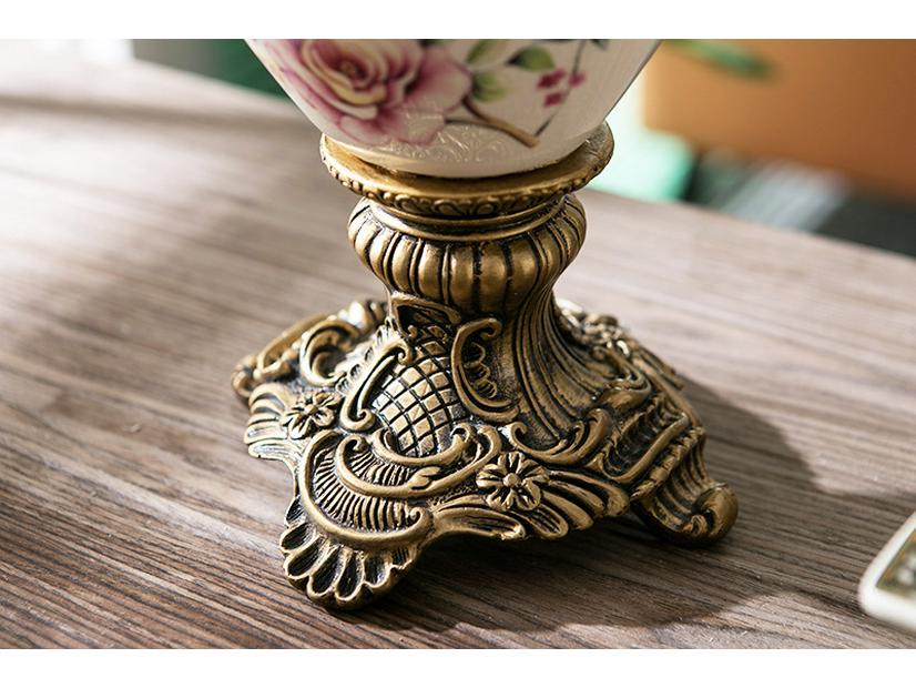 Vază de podea trofeu europeană vintage cu două mânere – Decor ceramic retro