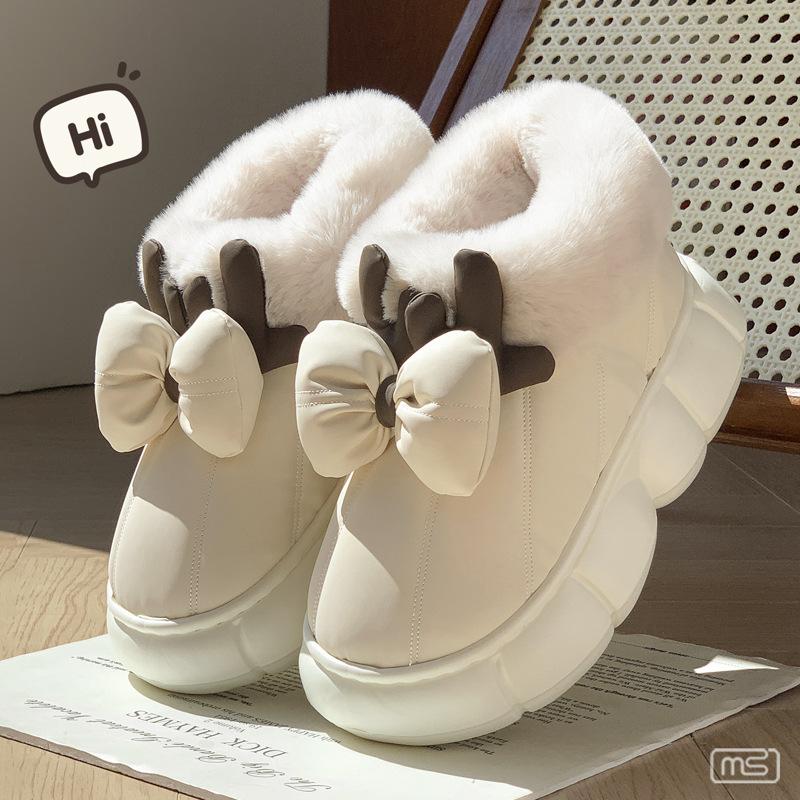 Fashion Women Indoor Fluffy Slippers Winter Warm Shoes Soft Faux Fur Thick Sole Light Weight Anti-slip Couples Home Floor Slipper