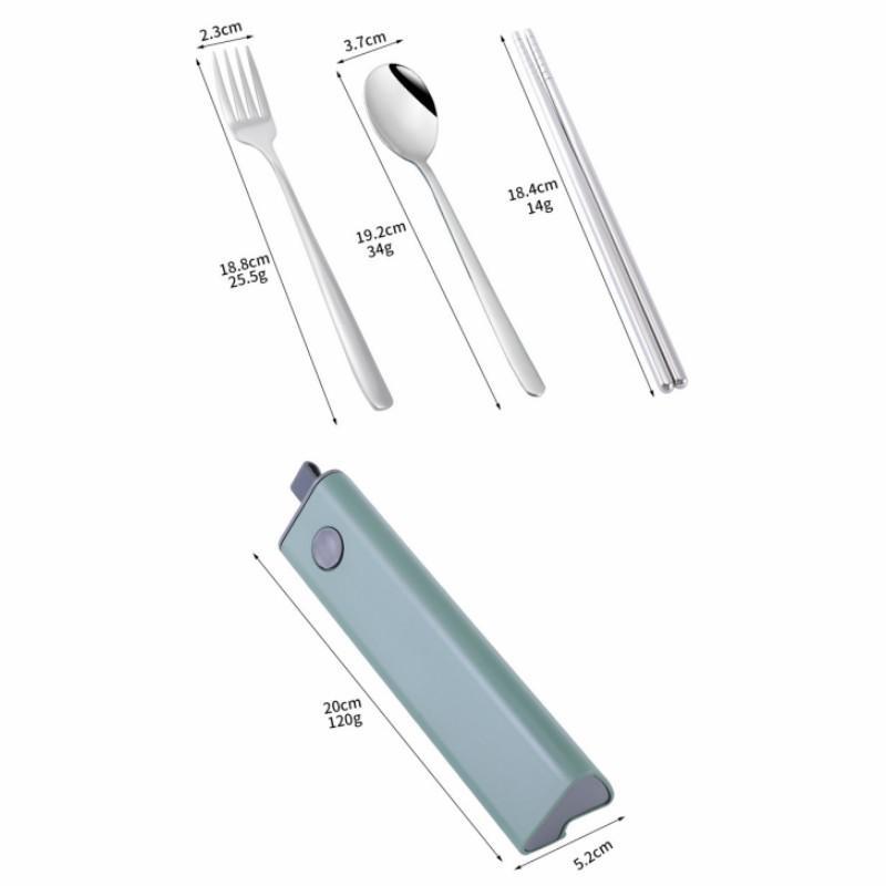 304 Stainless Steel Spoon Fork Chopsticks Cutlery Set Portable Dinnerware Kit Lunch Tableware with Box Travel Kitchen Accessories
