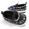 Kids Girls Vintage Princess Style Spring Embroidery Bowknot Casual Baby Anti-skid Shoes