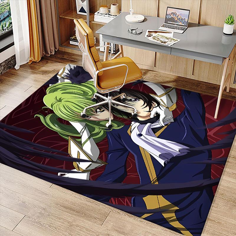 Anime Code Geass Printed Absorbent Washable Carpet,Non-Slip Bathroom Mats,Kitchen Rugs,Living Room Entrance,Camping Picnic Rugs