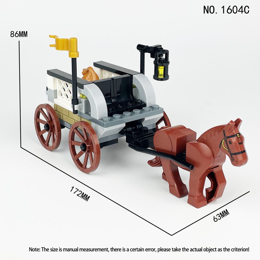 Eight Carriages 1604 Children'S Assembled Building Block Toys Dark Horse Court Transporter Royal Medieval Model
