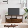TV Stand in Brown Oak Look 102 x 33 x 45 cm Particleboard & Iron