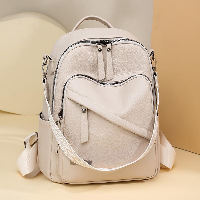 Backpack New Women's Retro Simple Shoulder Bag Multi-layer Versatile Travel Backpack Student School Bag