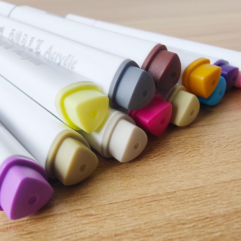 60-Color Acrylic Marker Set with Posture-Correcting Tripod Grip for Kids' Art, Journaling, and Coloring