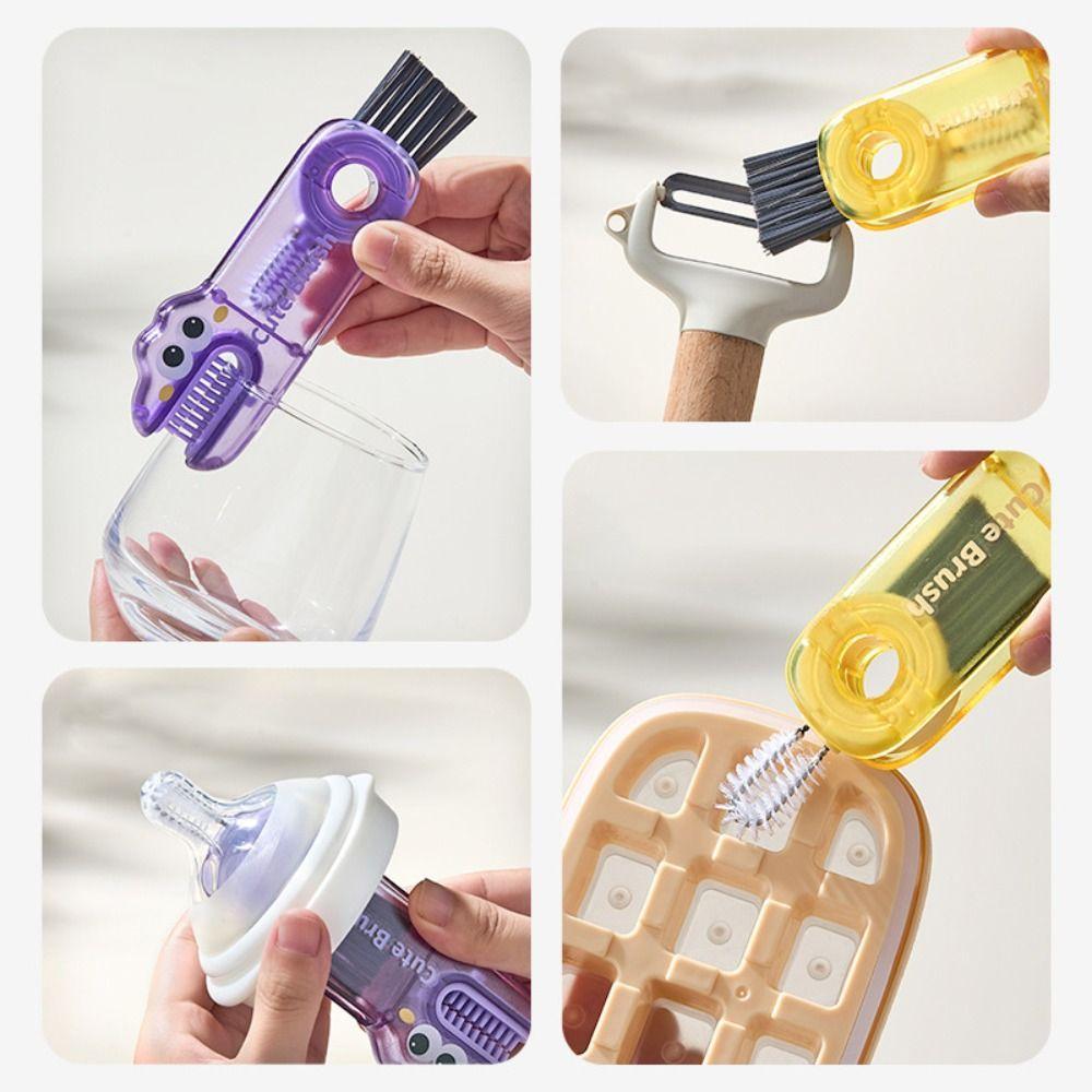 Rotatable 3 in 1 Cleaner Brush Dinosaur Shape Bottle Cap Brush Cup Cleaning Brushes  Kitchen