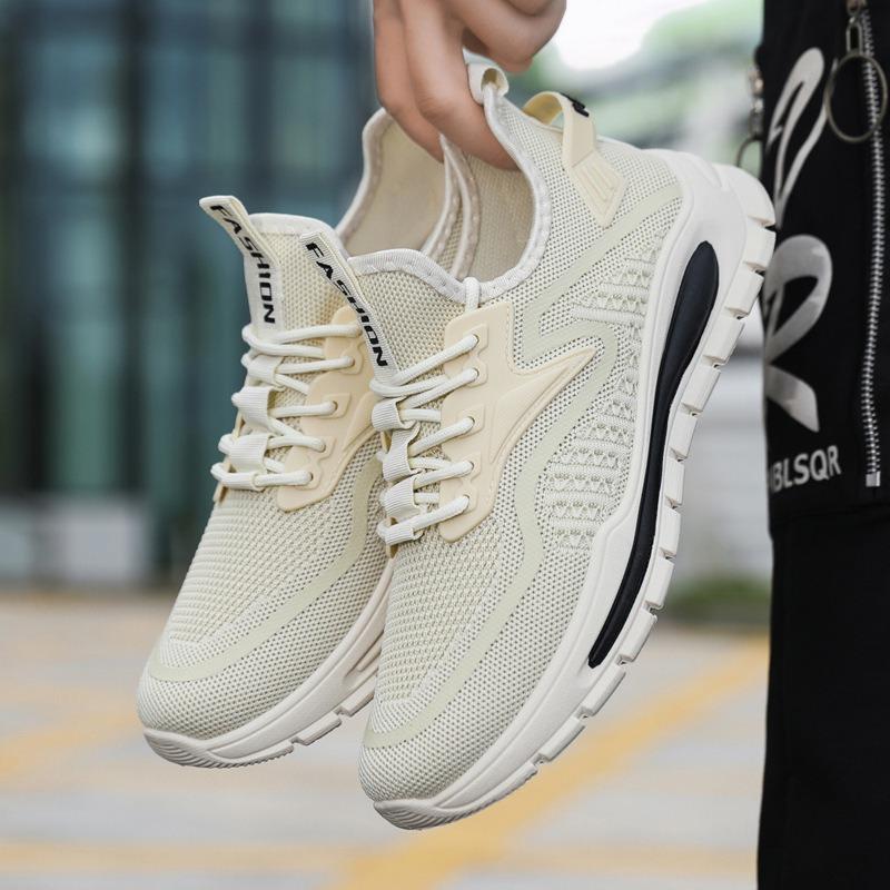 Men's Large Size Breathable Flyknit Mesh Comfortable Athletic Running Sneakers.