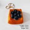 Realistic Artificial Fruit Puff Pastry Keychain With Sturdy Gold Key Ring For Backpack Decoration Cute Gift For Dessert Lovers