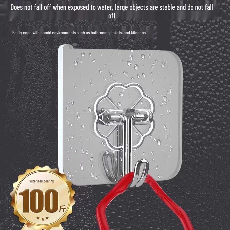 Strong Adhesive Transparent Wall Hook, No-Drilling, Traceless, Load-Bearing Kitchen Hook