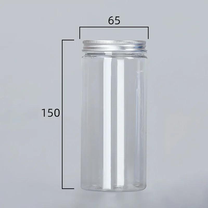 Puszki aluminiowe z zamknięciem spożywczym, puste butelki plastikowe dla zwierząt domowych, zagęszczone, przezroczyste, szerokie wlewy, pojemniki na przekąski i cukierki, butelki do przechowywania