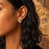 Unique Cat Pharaoh Earrings Enamel Silver Ear Studs Fashionable Egyptian Style Stud Earrings  Gift