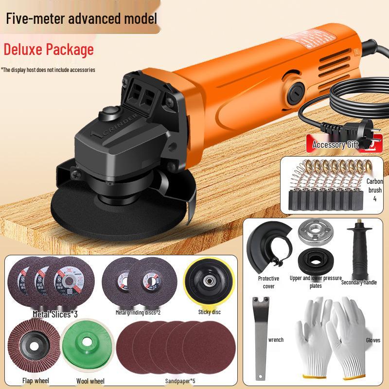 Angle Grinder: Industrial Polisher for Metal Cutting, Rust Removal & Grinding, Household Hand Tool