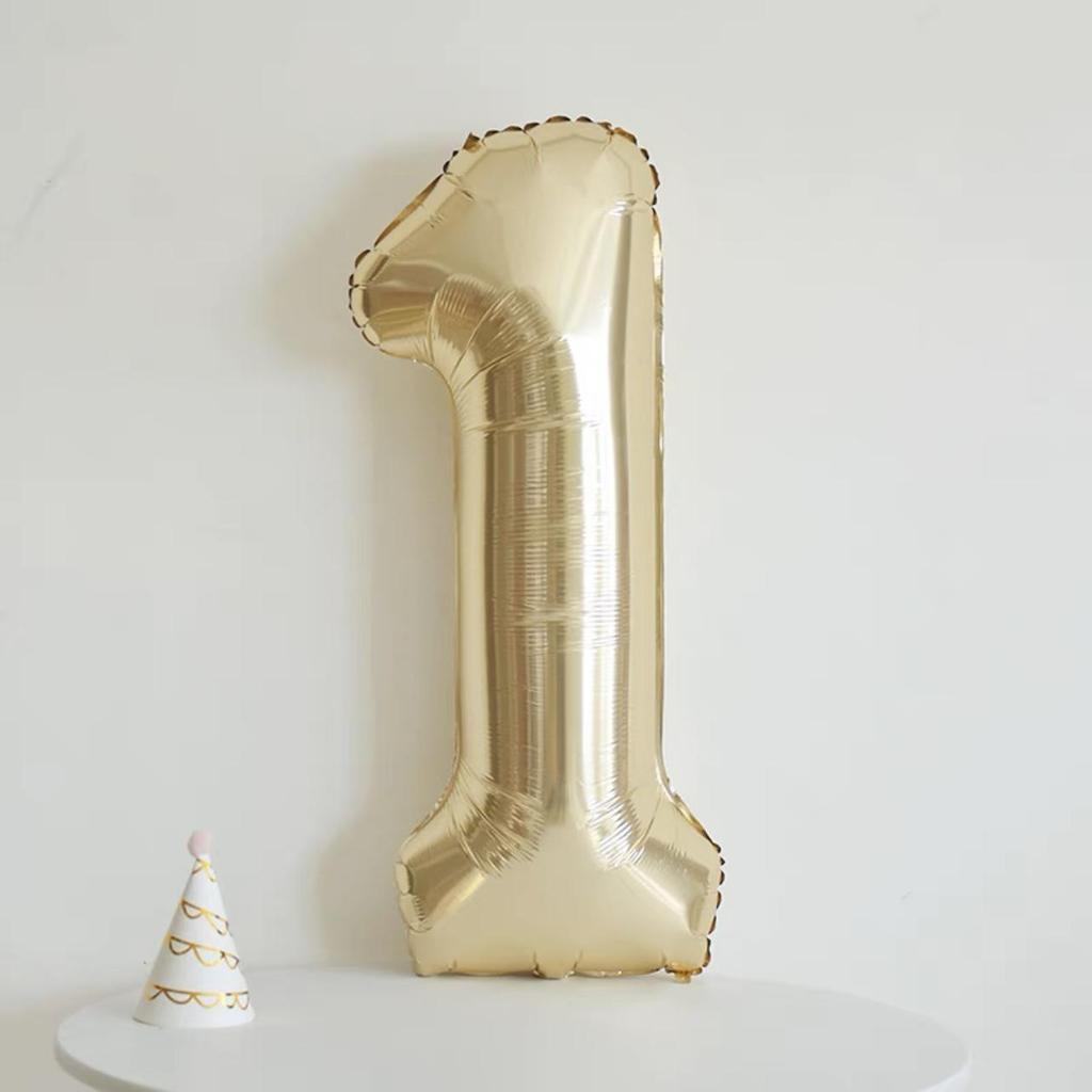 40-Inch Cream Number Balloon for Kids' First Birthday Party Decoration