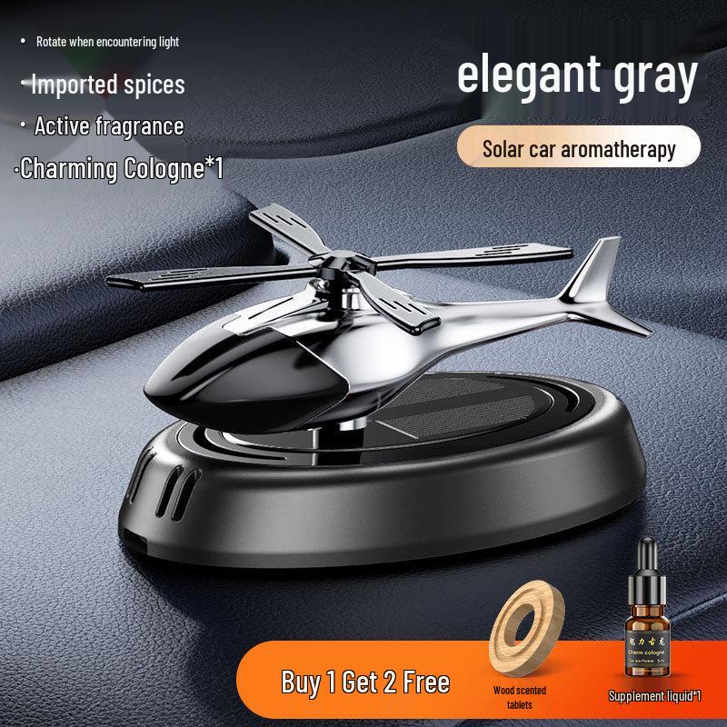 Solar-Powered Rotating Car Essential Oil Air Freshener Ornament
