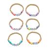 Bohemian style color beaded letter bracelet 6-piece European and American BFF good friend children's Zircon