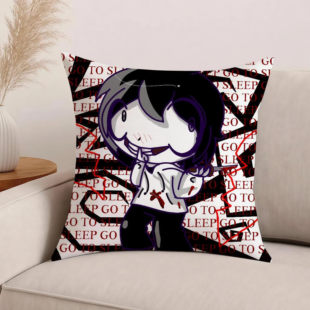 Jeff The Killer Funny Go To Sleep Pillow Case Office Cushions Suitable For Sofa Car Bedroom Decorative Cushion Cover