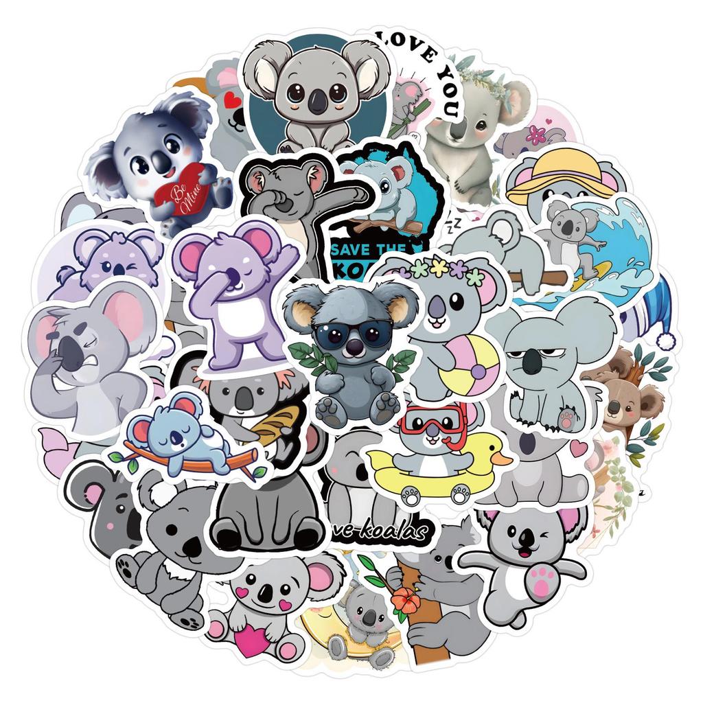 60 Koala Animal Doodle Stickers for Notebooks & Luggage