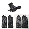Mens Winter Pu Leather Touch Screen Gloves For Commuting And Cold Protection