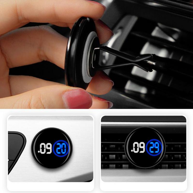Tiny Digital Clock Waterproof Stick On Dashboard Clock Car Interior Decoration Car Cool Decoration Metal Alloy Car Accessories