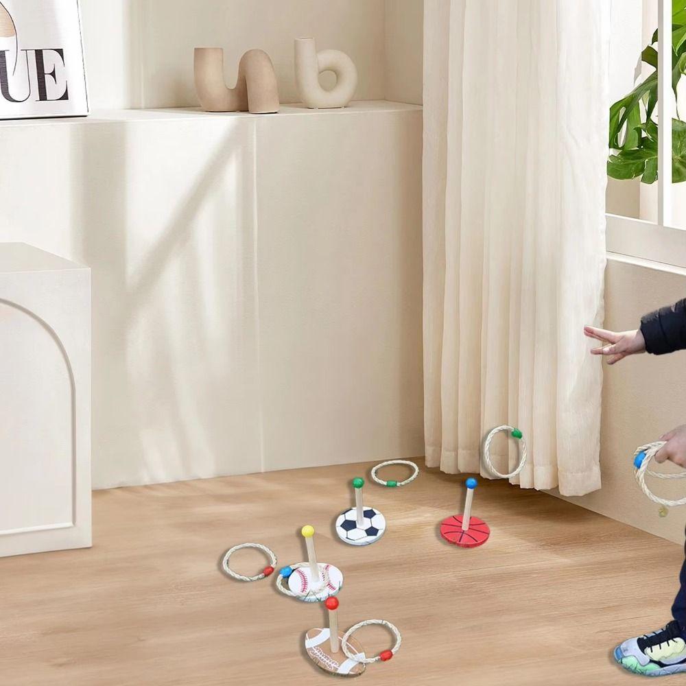 Family Gathering Themed Rope Ring Toss Game Throwing Outdoor Ball Hoop Game Kids Adults