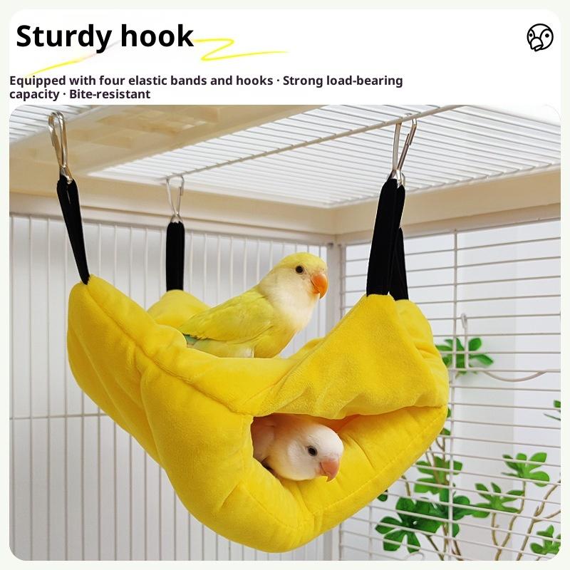 Pet Bird Parrot Hangable Cage Warm Hammock Hut Tent Durable Wear-Resistant Sleeping Hatching Cave Decoration