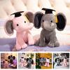 Cute Elephant Plush Toy With Graduation Hat Perfect Graduation Gift