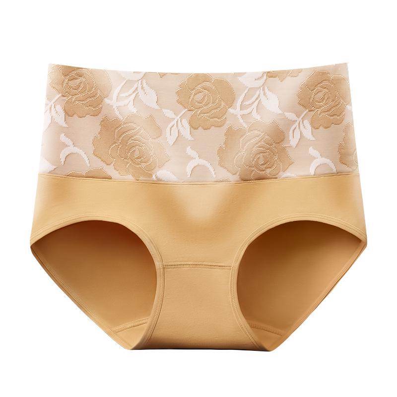 Plus Size Women's High Waist Cotton Underwear with Abdomen Control and Hip Lift - Antibacterial Crotch.