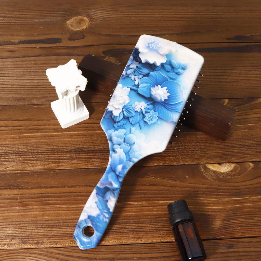 1pc Vivid Relief Flower Pattern Air Cushion Hair Comb Nylon Comb, Comfortable Massage comb,Special for Real Hair Wigs