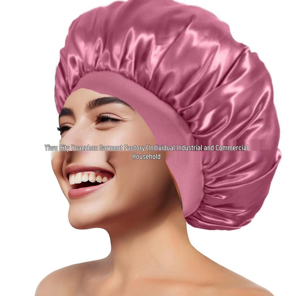 Women's Wide Brim Satin Sleep Cap – High Elasticity Hair Care Beauty Hat
