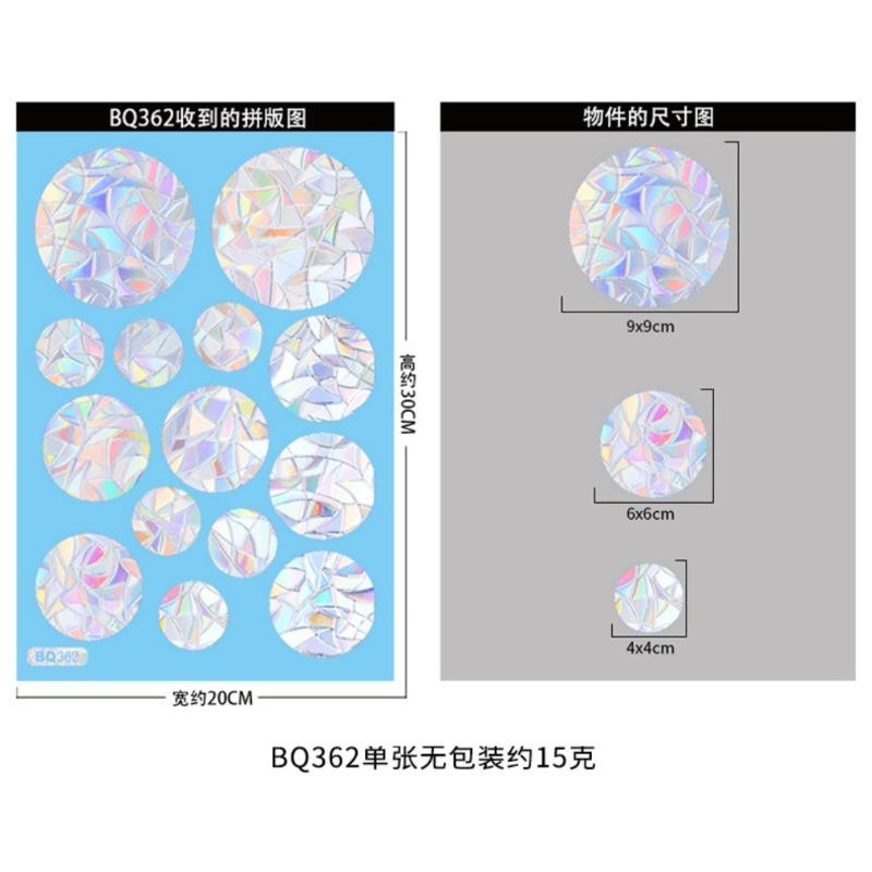 Colorful Window Sticker Rainbow Prism Static Glass Sticker Wall Decals New Year Stickers Home Decor