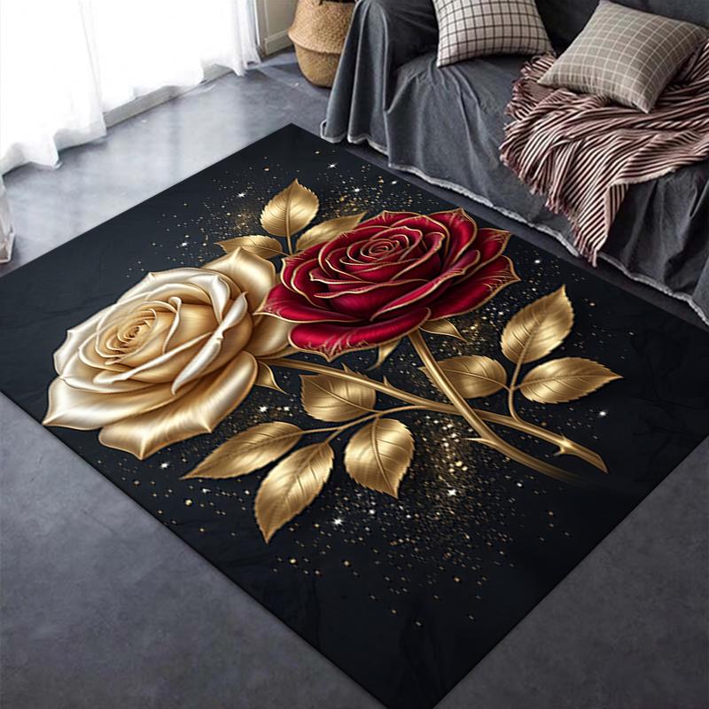 2025 New Rose Carpet Rug for Living Room Bedroom Home Sofa Decoration,Kids Play Non-slip Floor Mat