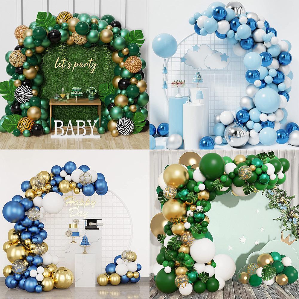 Black Gold Sequins Latex Balloon Chain Set Birthday Party Decoration Balloon Wedding Package