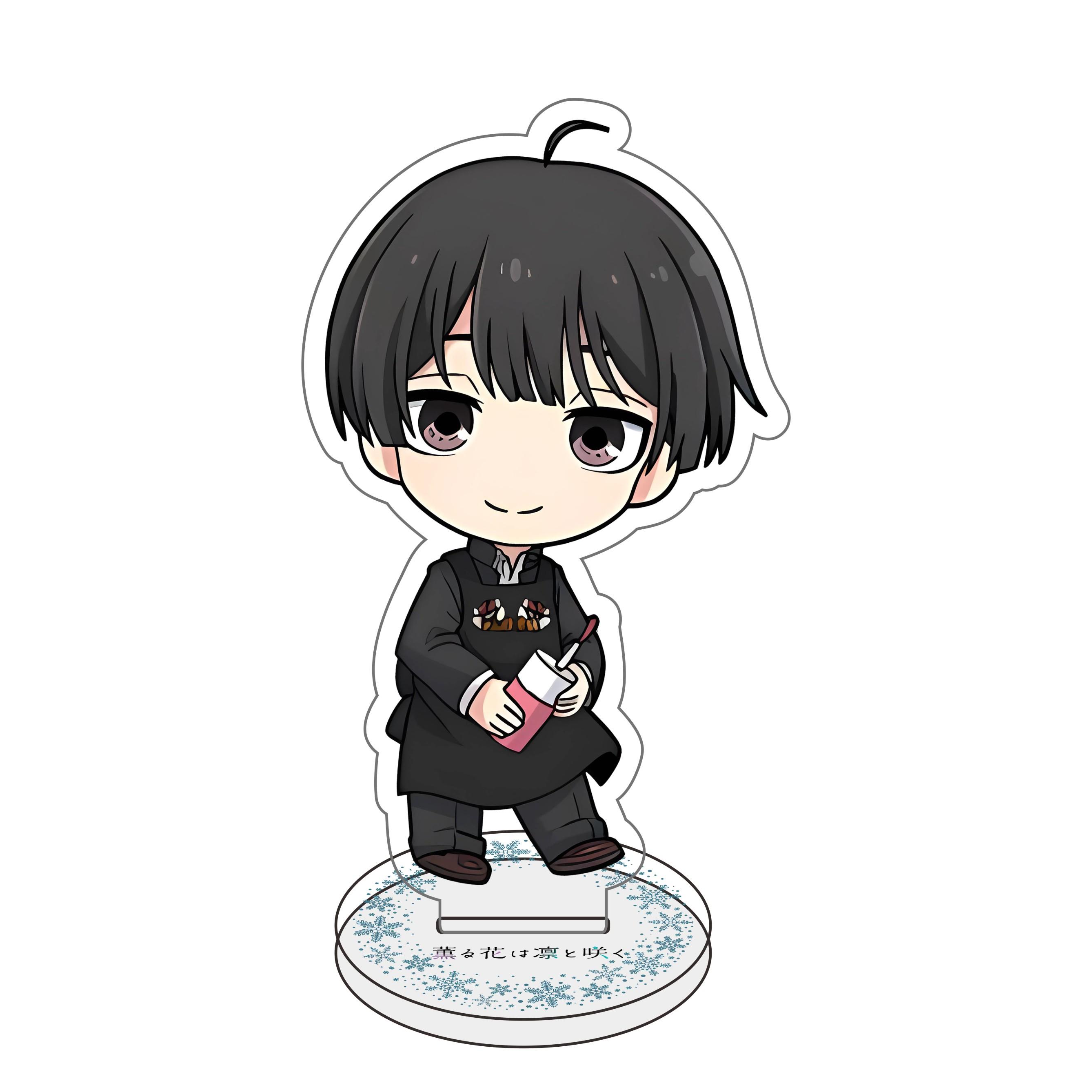 

Anime Chibi The Fragrant Flower Blooms with Dignity Acrylic Stand Figures Rintaro Kaoruko Character Model, Desk Decor for Fans 10 cm