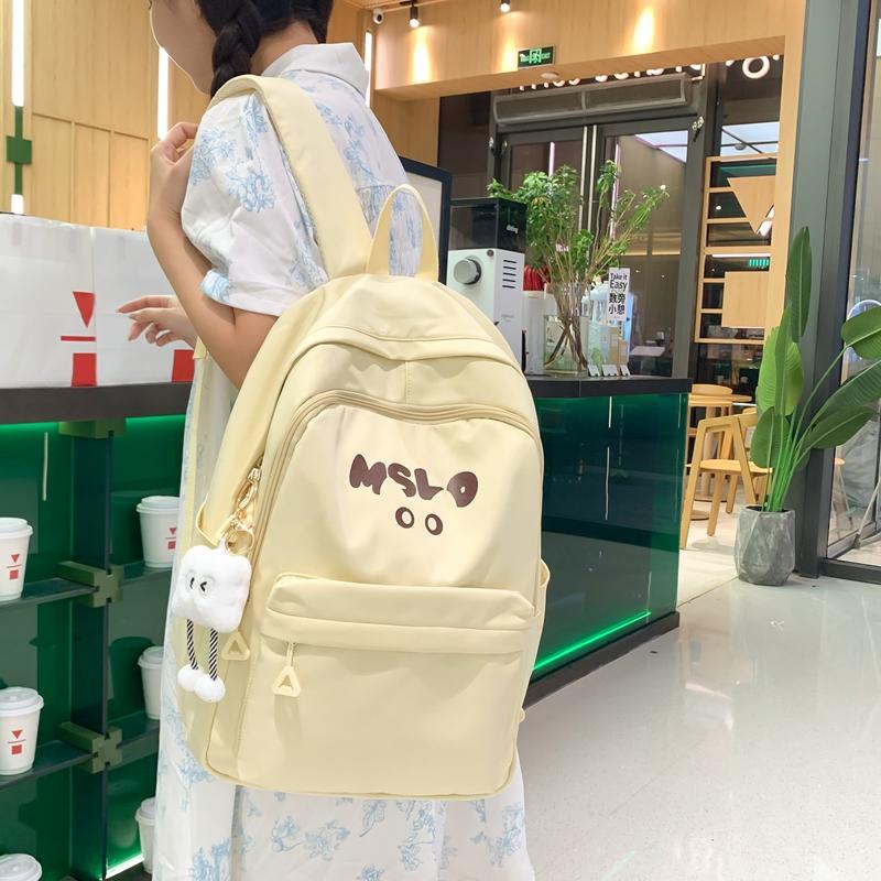 Letter Print Women's School Bag Large Capacity Backpack Student Travel Backpack