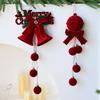 Christmas Bell Tree Decor Red Velvet Material Festive Home Window Embellishments
