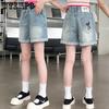 Girls' Denim Shorts for Summer Loose Pants Breathable Denim Pants