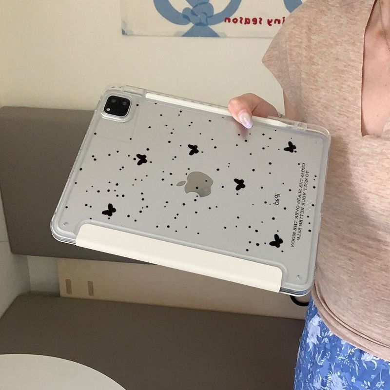 Splatter Ink Butterfly 3+Y Foldable iPad Pro 11inch Air6 Protective Case 10/9/8 Generation A16 Tablet MINI7 Protective Shell