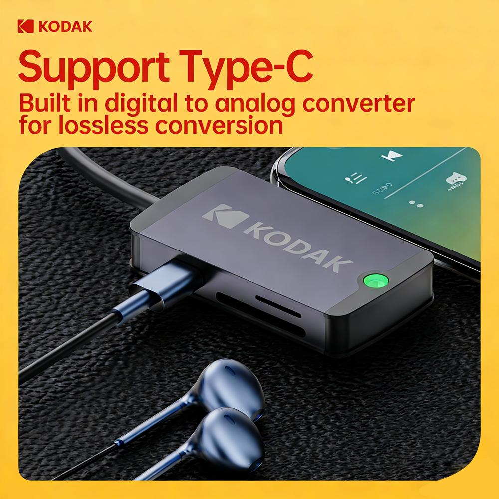 Kodak USB C Hub USB3.0 Type-c Ports with MicroSD Card Adapter SD Card Reader for Phones Tablets MacBook Laptops(Requires OTG)
