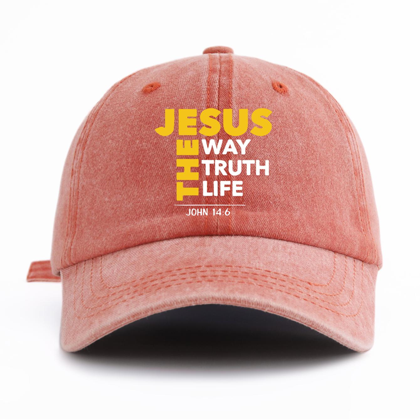 

1 Pc JESUS CROSS Print Washed Baseball Cap, Classic Casual Stylish, Perfect Gift For Families And Friends помаранчевий